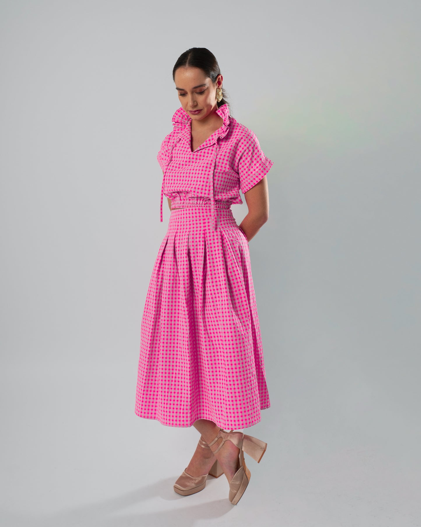 BLUSA VICHY ROMANCE ROSA