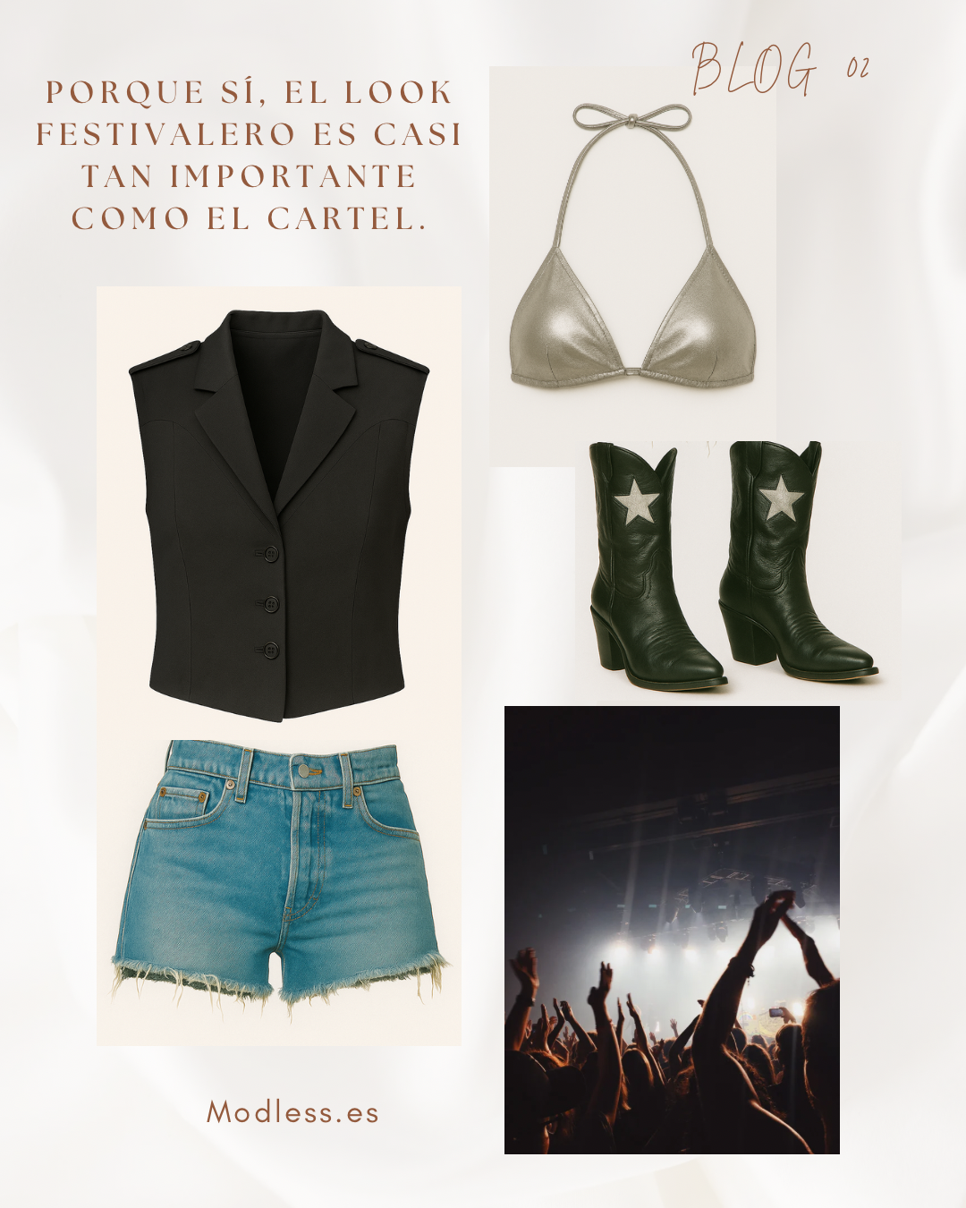 Propuesta de look festivalero, estilo western con toques futuristas