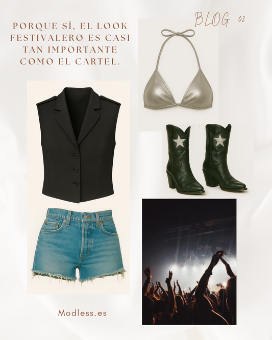 Propuesta de look festivalero, estilo western con toques futuristas