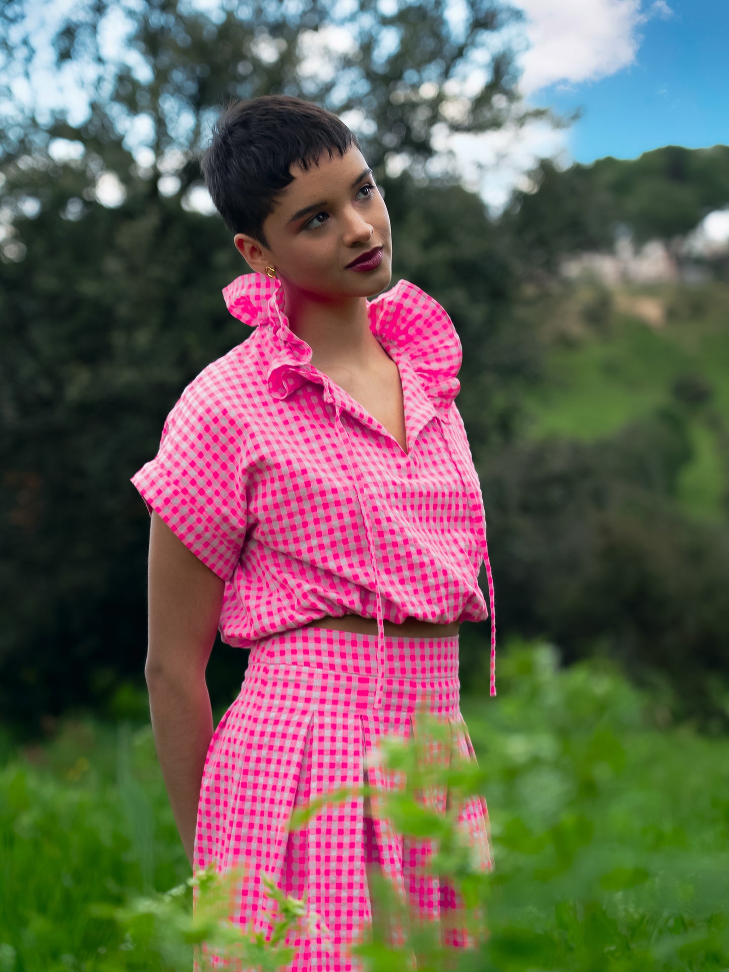 BLUSA VICHY ROMANCE ROSA