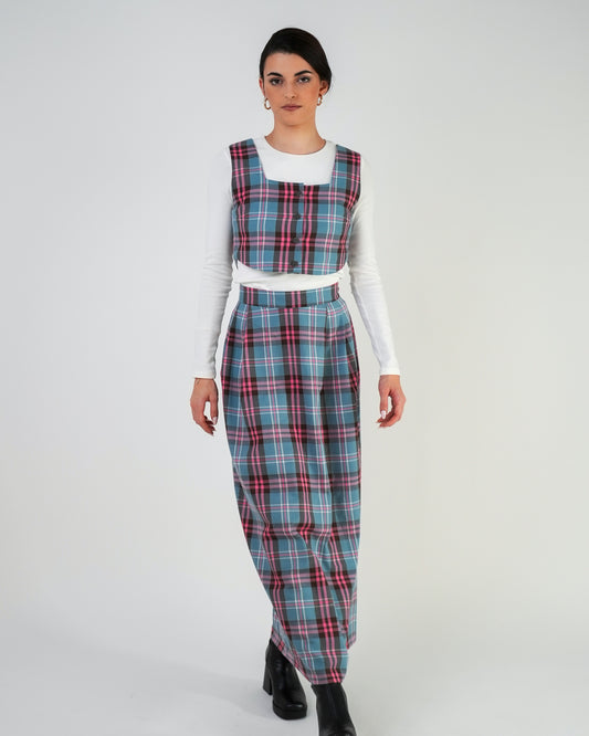 FALDA HIGHBLOOM — viyela de algodón, cuadro escocés.