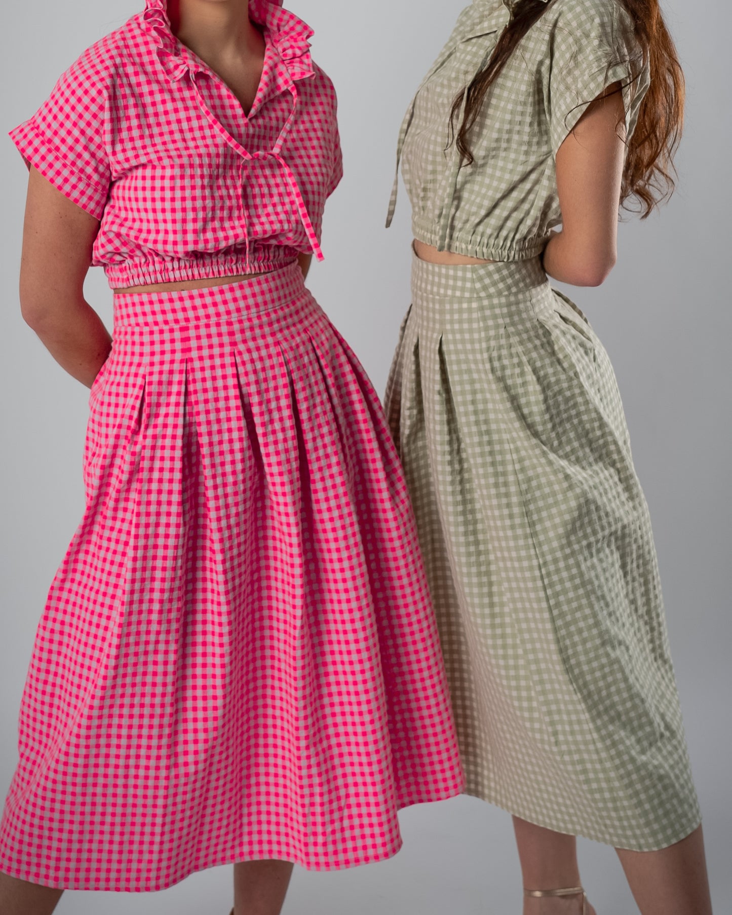 FALDA VICHY ROMANCE ROSA FLÚOR