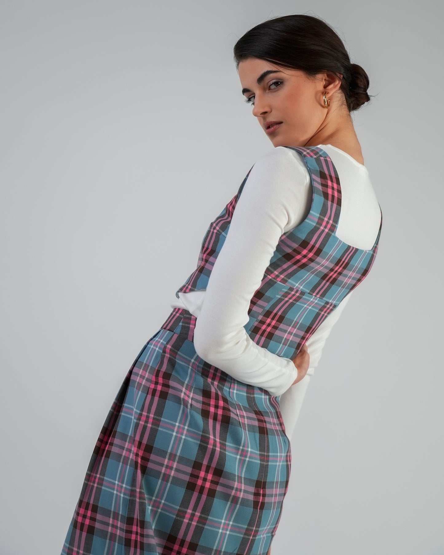 Chaleco highbloom — viyela de algodón, cuadro escocés.