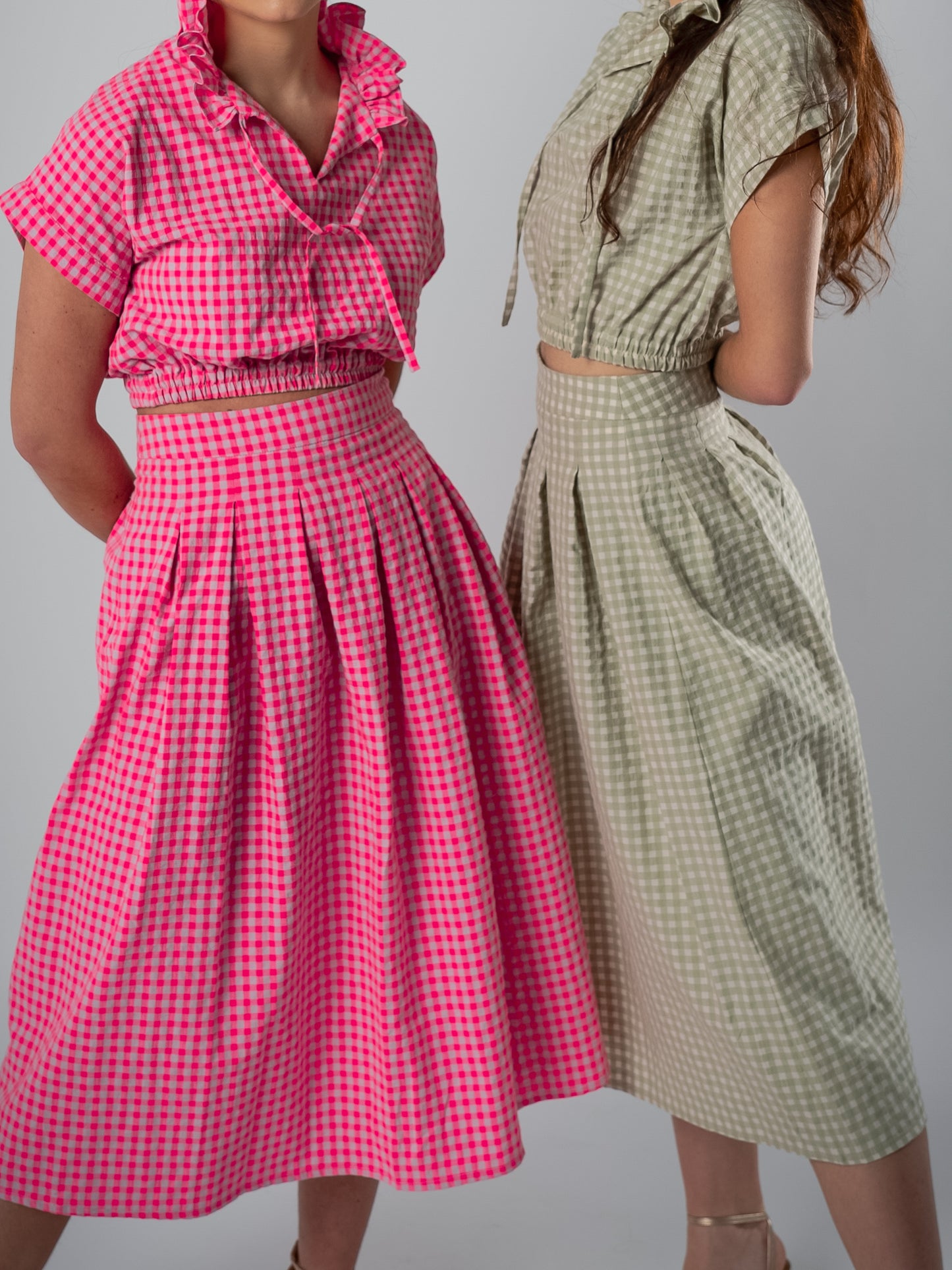 FALDA VICHY ROMANCE VERDE