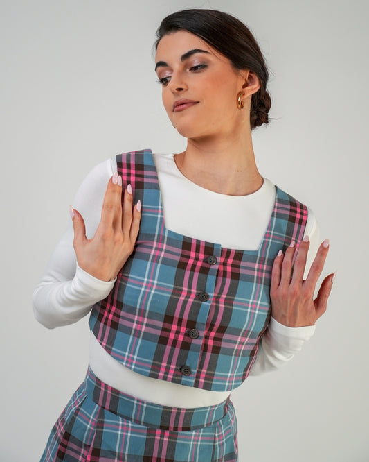Chaleco highbloom — viyela de algodón, cuadro escocés.