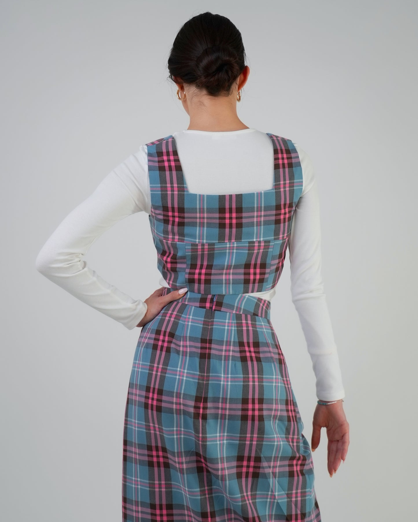 Falda highbloom — viyela de algodón, cuadro escocés.