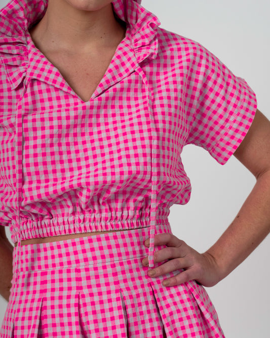 BLUSA VICHY ROMANCE ROSA