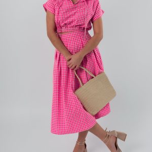 Conjunto de falda y top vichy romance flúor